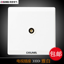 Qisheng wall switch TV socket cable TV panel CCTV socket TV Jack interface