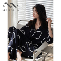 Pajamas female spring and autumn thin cotton Korean version of polka dot home clothes 2021 new female spring can be worn outside suit