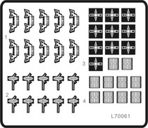 Full face model making tool etching sheet 70061 1:700 American MK37 radar set