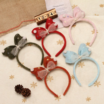 Christmas hair band bow hair band Japanese and Korean pop cute female lace head buckle sweet headgear Christmas decorations