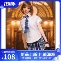 1:6 12 inch PH UD JO Female soldier student uniform suit Shirt tie Pleated skirt Spot