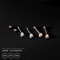 Chow Tai Fook Huanmei 925 sterling silver mother Pearl earrings female Golden simple screw earrings earrings New Tide