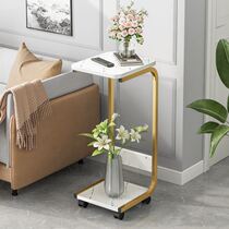 Mobile tea table with wheel mini-sofa next to small tea few bedrooms Northern Europe side several modern minimal bedside tables