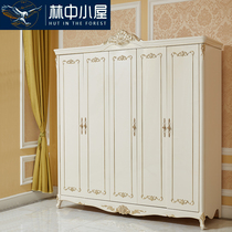 European wardrobe full solid wood bedroom locker against the wall four doors 5 five doors 6 six doors large wardrobe carved French