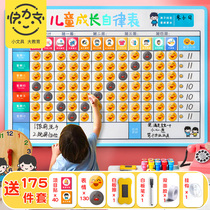 Children grow up to develop good habits self-discipline table reward wall stickers magnetic schedule family clock in praise children manage time rest primary school students learn babies home month and week