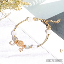Crystal bracelet white blossom Moonstone ins bracelet female girlfriends couple niche couple gift bracelet