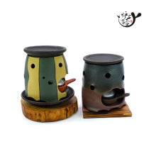 Japan imported Changzao three kiln pottery tea incense burner pure handmade tea incense burner aromatherapy tea ceremony accessories paper box