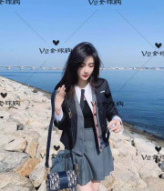 Browne20 spring female slim collar collar fake two-piece wool blazer tide