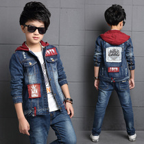 Childrens clothing boys autumn suit 2021 New 5 boys 6 denim 7 middle and big Children 8 Korean version 10 two pieces 12 years old