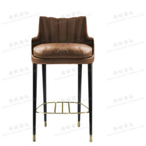 Nordic Solid Bar Chair Front Tall Bar Chair Retro - modern KTV Bar Chair Household Bar chair Bar Bar Stool