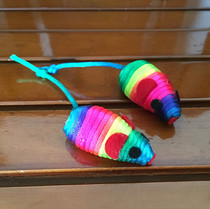 Colorful rope mouse cat toy Mini Mouse funny cat toy contains rustling mini mouse cat toy