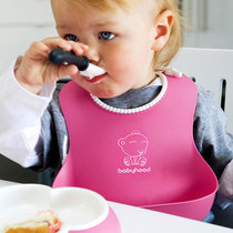 Childrens eating pocket Baby imitation silicone waterproof bib Babys three-dimensional bib saliva towel rice pocket Large