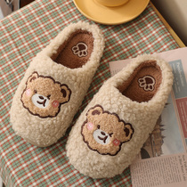Slippers female cartoon cute girl Spring and Autumn Winter Indoor women Net red hair hair 2021 new home