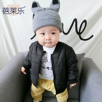 Baby cotton clothes baby down cotton padded jacket thickened autumn and winter boys outside suit ins Wind long