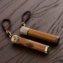 Agarwood tube Bamboo small incense tube Exquisite incense toy handmade incense Japanese incense incense Portable toothpick tube