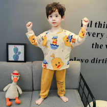 Boys pajamas set two-piece autumn children pure cotton baby baby spring and autumn cartoon long sleeve home clothing autumn clothes