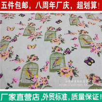 Flower cotton canvas cotton linen fabric wallpaper curtain sofa seat cover door curtain tablecloth diy handmade fabric bird cage
