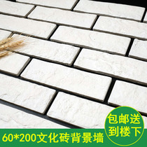 Cultural brick cultural fossil TV background wall antique brick Nordic exterior wall white red tile living room dining room wall brick