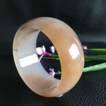 Xinjiang Gold silk Jade gemstone light Violet floating flower Gobi Jade widened bracelet inner diameter 58mm natural female model