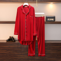 Long sleeve pyjamas womens spring and autumn Modale pure cotton suit loose big code plus fat long and fat MM200 catty