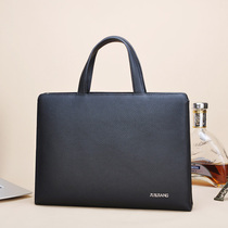 Fashion mens bag Casual small handbag mens leather bag new fashion mens business bag Gongwen bag horizontal section Korean version of the hand