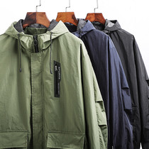 Autumn plus size windbreaker jacket mens short loose fat guy spring and autumn sports tide card fat thin coat