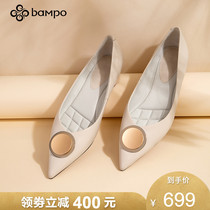 Banpo original womens shoes new shopping mall same fashion Joker shallow pointed fairy wind flat heel single shoes women