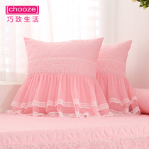 Qiaozhixian life pink word cotton bed pillow living room backrest car sofa pillow waist pillow home pillow