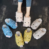 Cotton slippers women winter home lovers indoor non-slip home cute home 2020 new wool slippers men autumn and winter