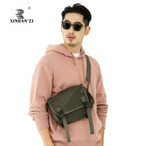 Multi-pocket light waterproof single shoulder bag left and right shoulder small and small chest bag slanted satchel with simple pure color travel mens bag