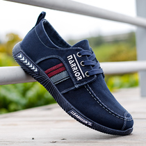 2021 new spring breathable cloth shoes mens old Beijing cloth shoes soft-soled casual shoes lightweight work shoes middle-aged