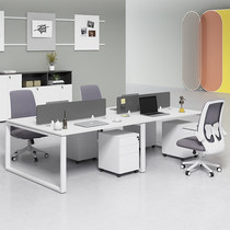 Desk Simple modern staff work table and chair combination modern screen four employees conference desk computer desk
