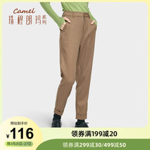 Cammel camel 2021 autumn winter new high waist casual pants woman long pants Korean version 100 lap straight drum pants