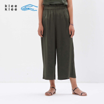klee klee eco silk elastic waist straight pants S191PA15