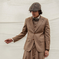 SOARIN Inron wind retro plaid suit jacket male English style gentleman business gown jacket hewn suit