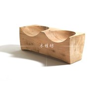 Nordic homestay solid wood bench creative log home outdoor park double bench original ecological wood pier