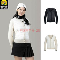 South Korea TORBIST golf suit 21 autumn style golf female V neckline with velvet warm knit jacket