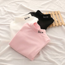 Childrens half high collar base shirt cotton foreign baby 2020 Winter Super bullet top girl Long Sleeve t high neck T-shirt