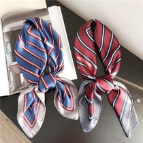 Star with the same line small square scarf womens gauze Korean temperament literary scarf retro Joker ins scarf