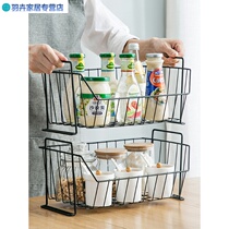 Kitchen fruit and vegetable basket can be superimposed storage basket desktop snacks toy rack sundries wrought iron storage basket