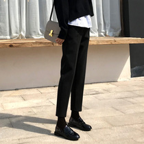 Tide cards 2021 autumn and winter small fur kharen pants 90% Thin Smoke Tubes Pants High Waist Small Feet of Radish Pants Woman