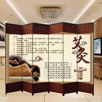 Chinese Medicine Health Center beauty hospital massage living room screen partition Folding Screen Fabric mobile therapy moxibustion moxa paste