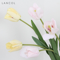 Lancol simple simulation flower light pink moisturizing touch Tulip living room table with flower bedroom fake flower
