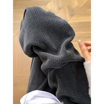 Honey color xuan chenille wide-leg pants womens 2022 autumn and winter new high waist drape all-match slim casual pants