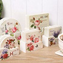 European wooden heat insulation mat Coaster Dish mat mat Plate bowl mat Household table placemat Anti-hot tableware mat