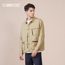  Simwood Jianmu mens clothing autumn 2021 new loose retro multi-bag lapel casual tooling jacket jacket men
