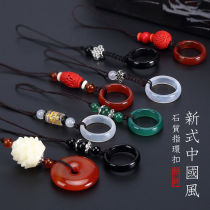 Mobile phone lanyard pendant short ring buckle mobile phone chain male ancient style hanging Apple female creative hanging key sling