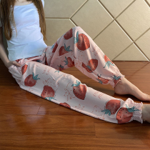 Womens artificial cotton cotton cotton silk casual trousers summer long loose pajama pants plus fat big size cotton silk Thai home pants