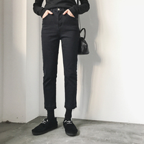 Large size jeans Womens spring autumn new Korean version High waist straight drum pants Fat mm loose and thin 90% pants 200 catty