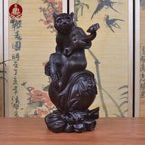 Ebony wood carving wishful monkey ornaments animal twelve zodiac monkey solid wood home accessories mahogany crafts gift